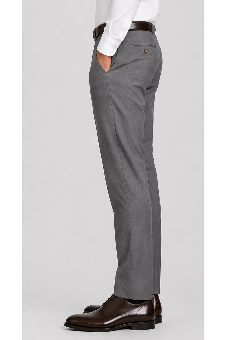 Stefano Modern Fit Wool Trousers, Alternate, color, GREY