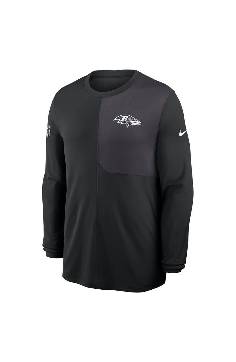 Nike Men's Nike Black Baltimore Ravens Sideline Coach UV Performance Long Sleeve T-Shirt, Alternate, color, 