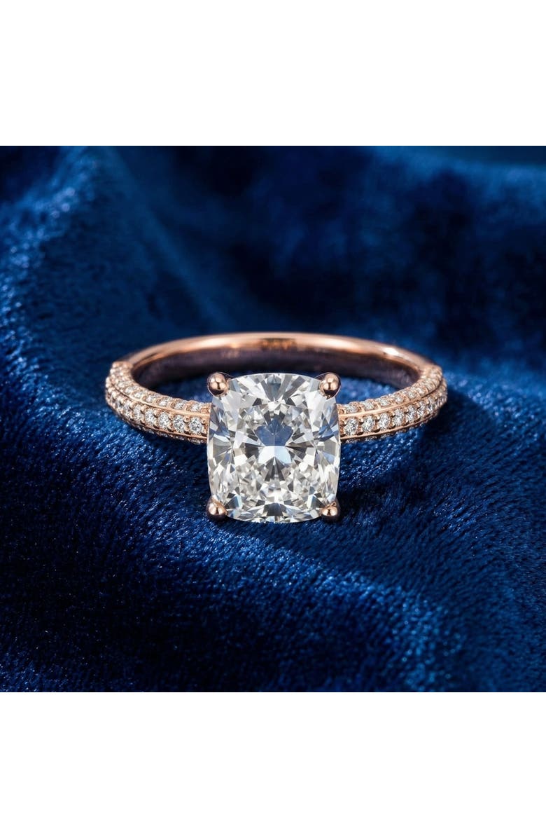 Bliss Diamond Certified 3.66Ct Chelsea Cushion Diamond Engagement Ring 14k Gold, Alternate, color, 14K Rose Gold