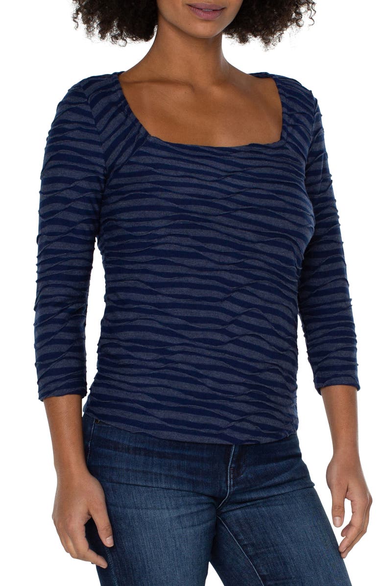 Liverpool Square Neck Knit Top, Alternate, color, Nvy Spcdye