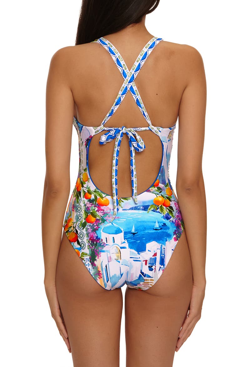 Mykonos Reversible One-Piece Swimsuit, Alternate, color, BLUE