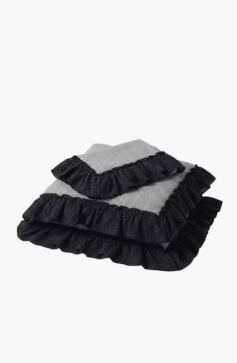Stripe Ruffle Lace Bedding Set