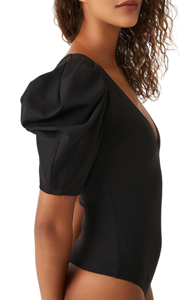 Free People Va Va Voop Puff Sleeve Bodysuit, Alternate, color, 