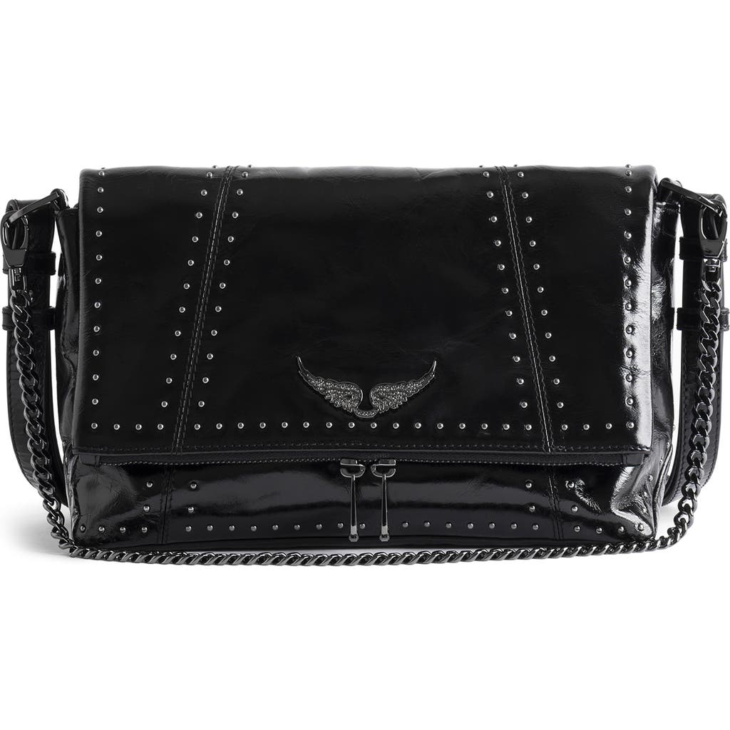 Zadig & Voltaire Rocky Ii Leather Crossbody Bag In Black