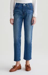 AG Brinley Mid Rise Crop Straight Leg Jeans