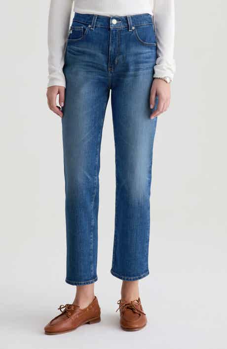Brinley Mid Rise Crop Straight Leg Jeans