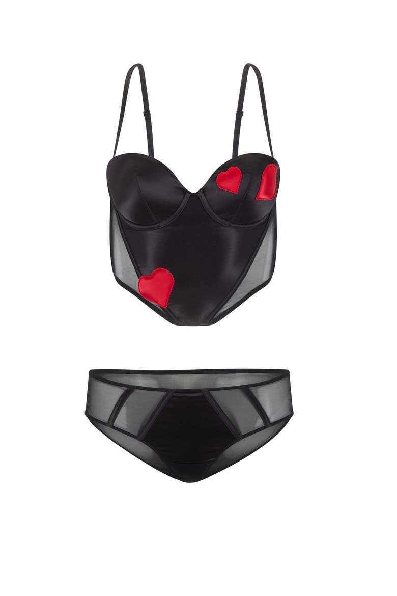 Vivi Contour Balconette Bustier, Alternate, color, Black