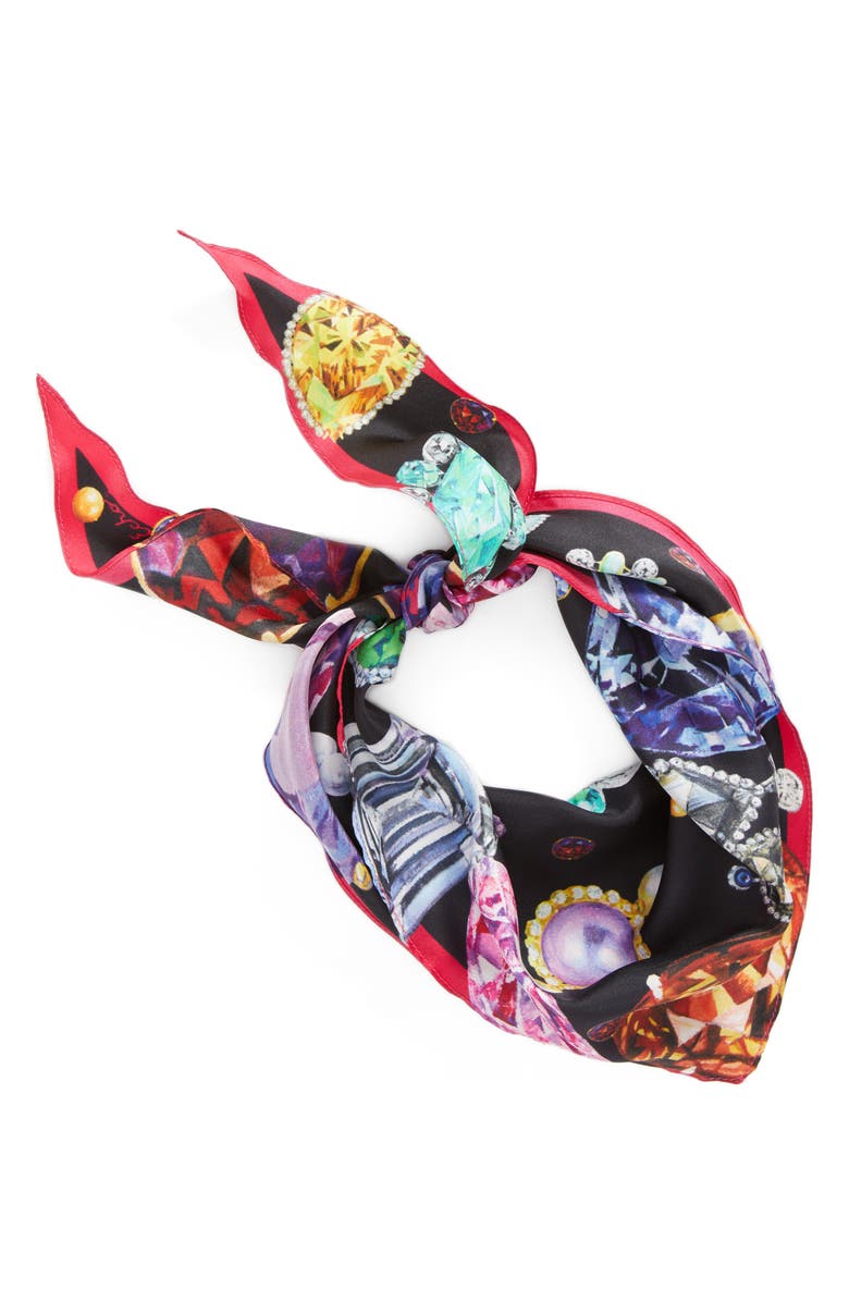 Echo Bejeweled Diamond Silk Scarf, Alternate, color,