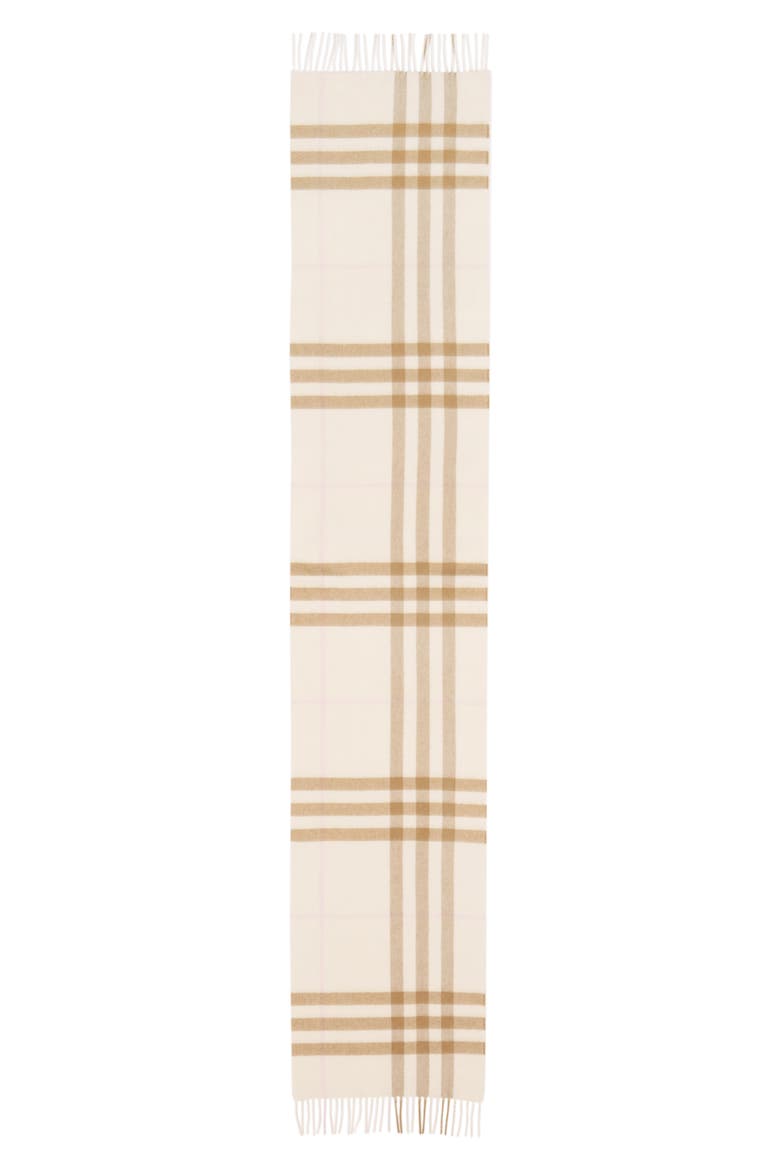 Icon Check Cashmere Scarf, Main, color, WHITE/ ALABASTER
