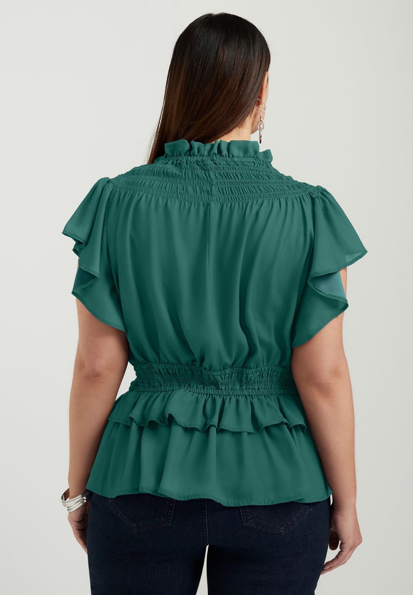 Mockneck Ruffle Blouse - image 2