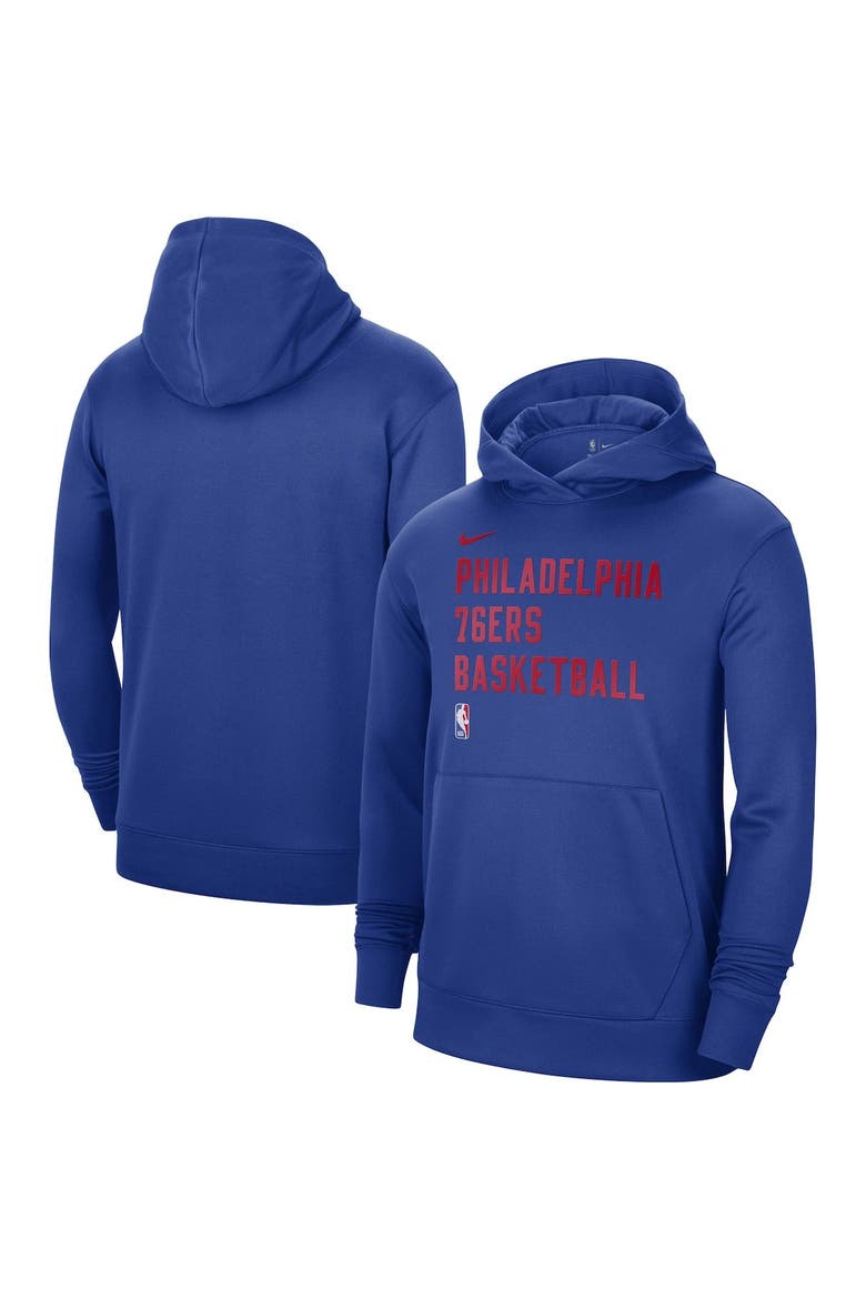 Unisex Nike Royal Philadelphia 76ers 2023/24 Performance Spotlight On-Court Practice Pullover Hoodie, Main, color, Royal