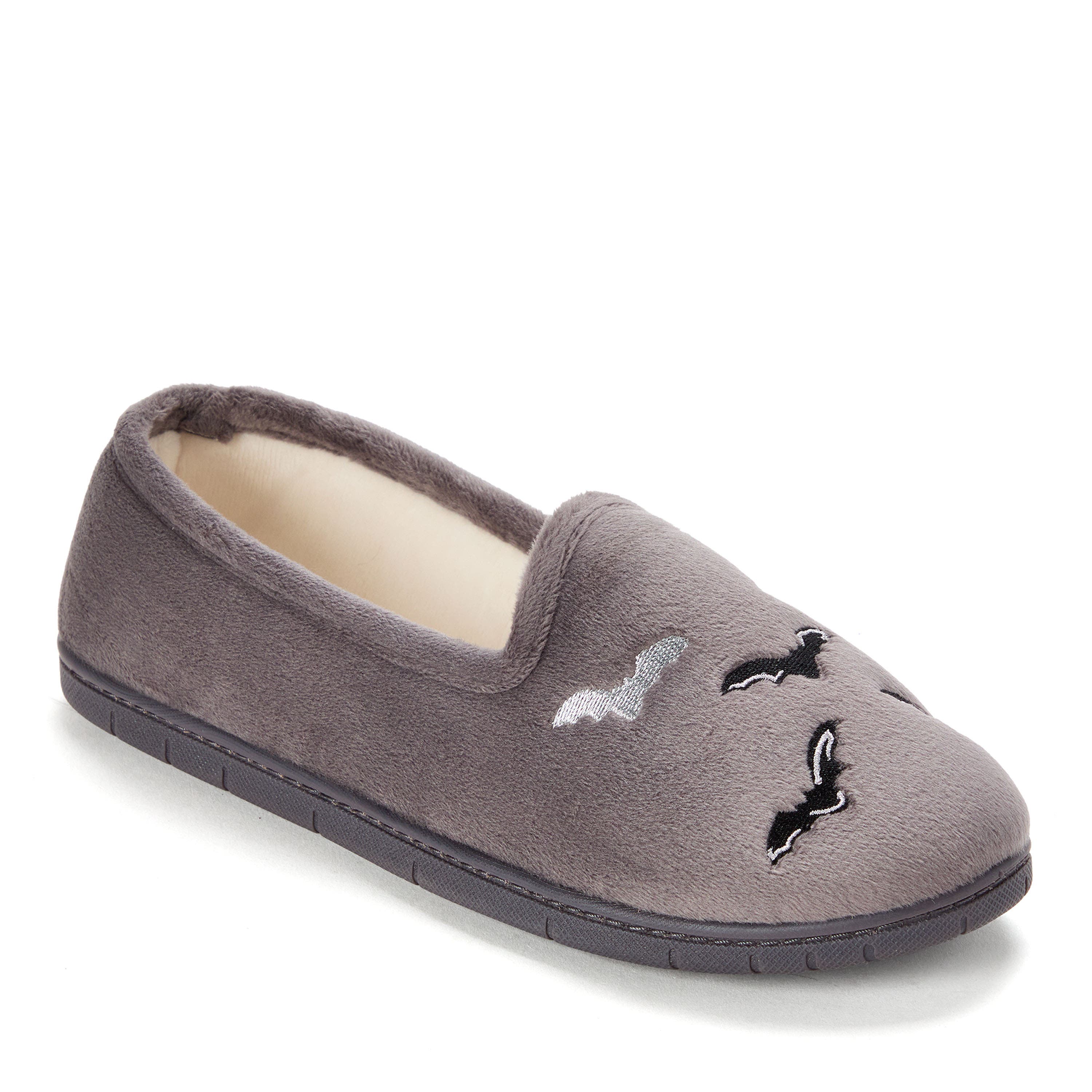 Halloween Velour Closed Back Slippers, Main, color, PAVEMENT