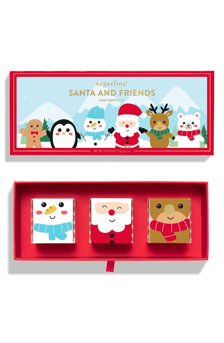 sugarfina Santa & Friends 3-Piece Candy Bento Box, Main, color, 