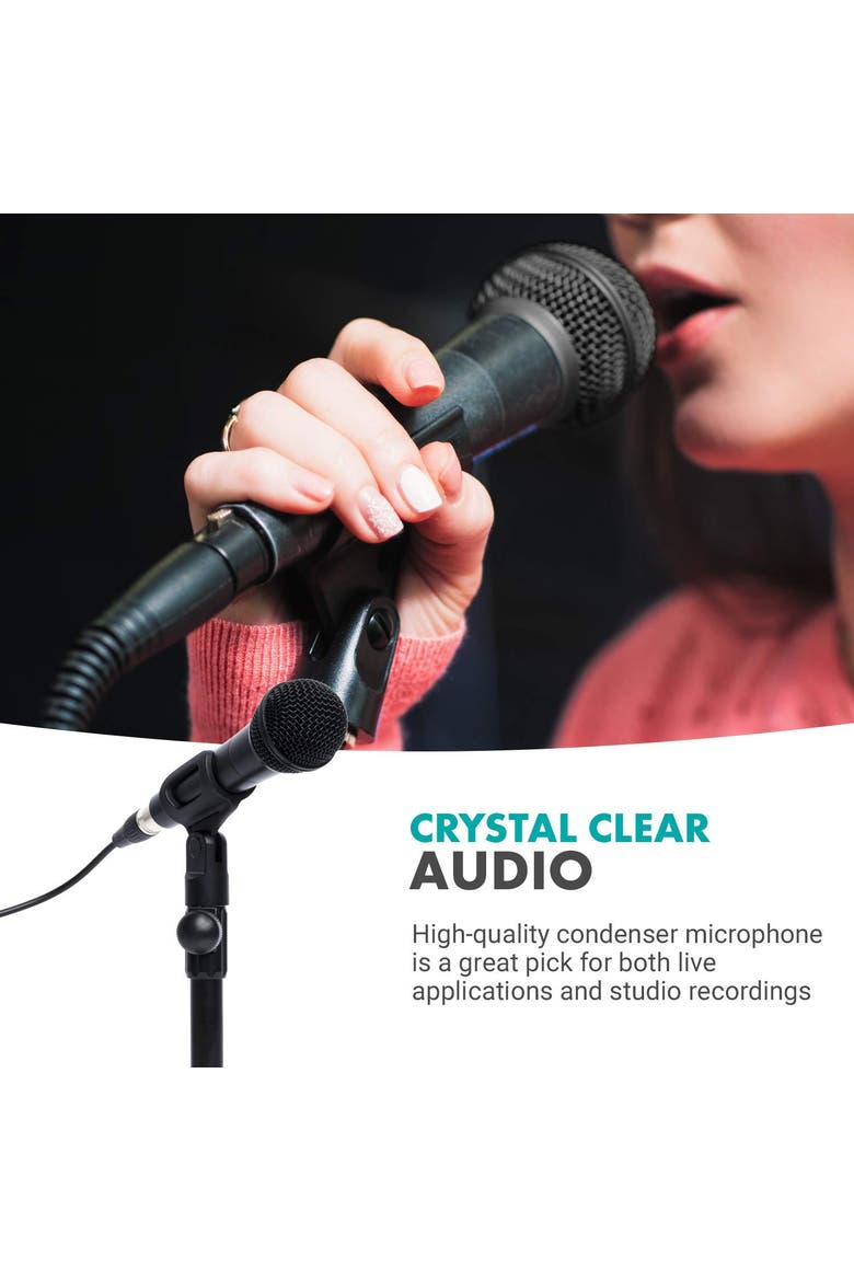 HV-M5 Dynamic XLR Cardioid Vocal Microphone with Internal Shockmount and Windscreen, Alternate, color, Black