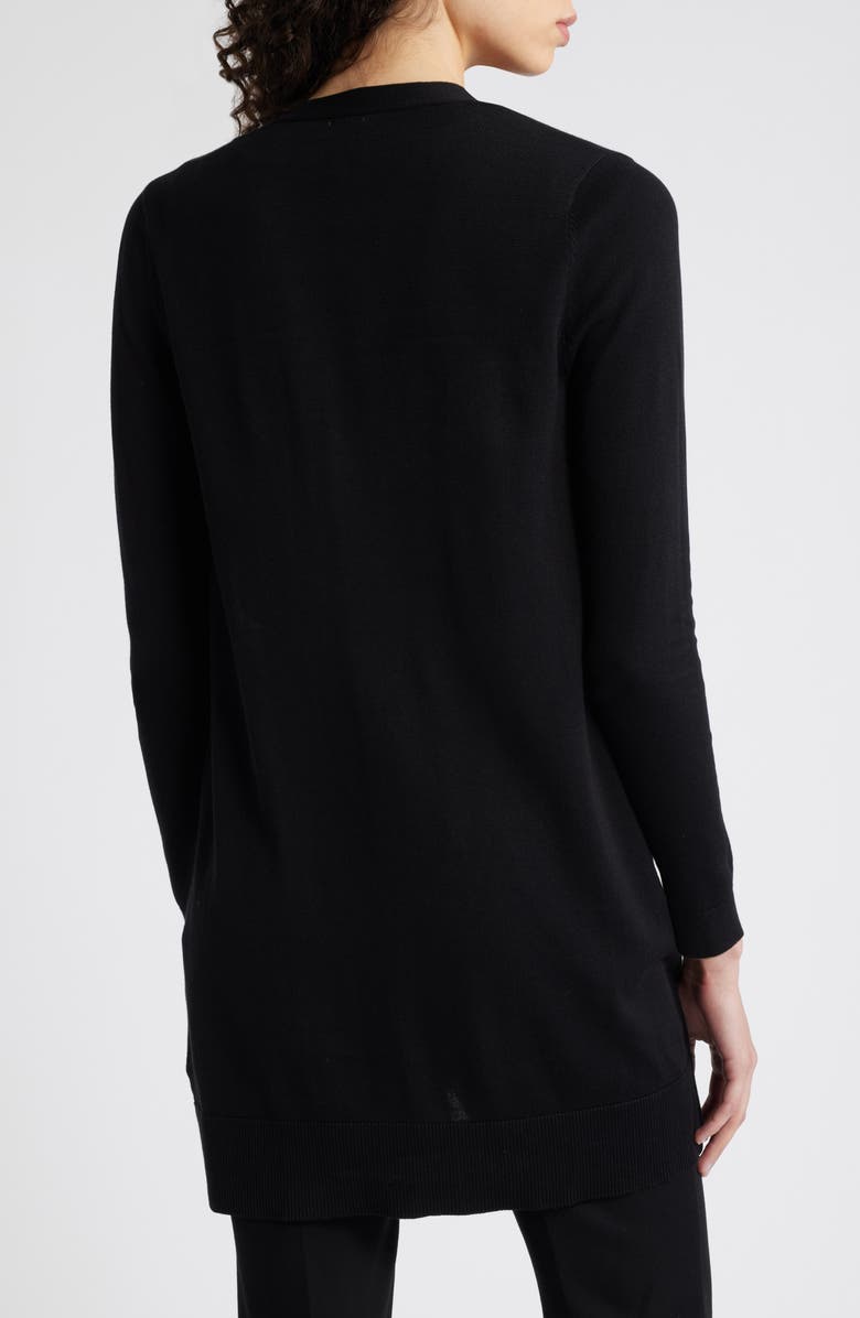 Anne Klein Floral Intarsia Open Front Longline Cardigan, Alternate, color, 