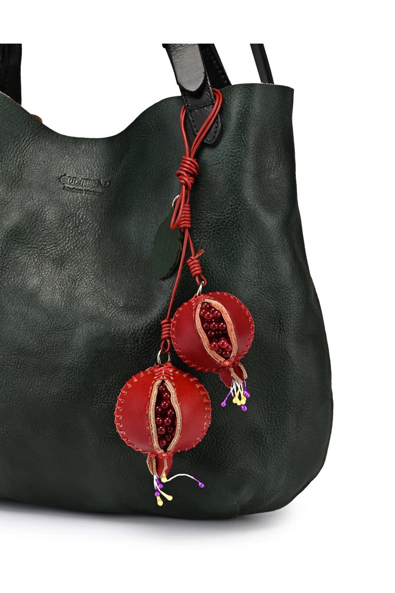 Pom Genuine Leather Botanical Fruit Charm, Alternate, color, Red