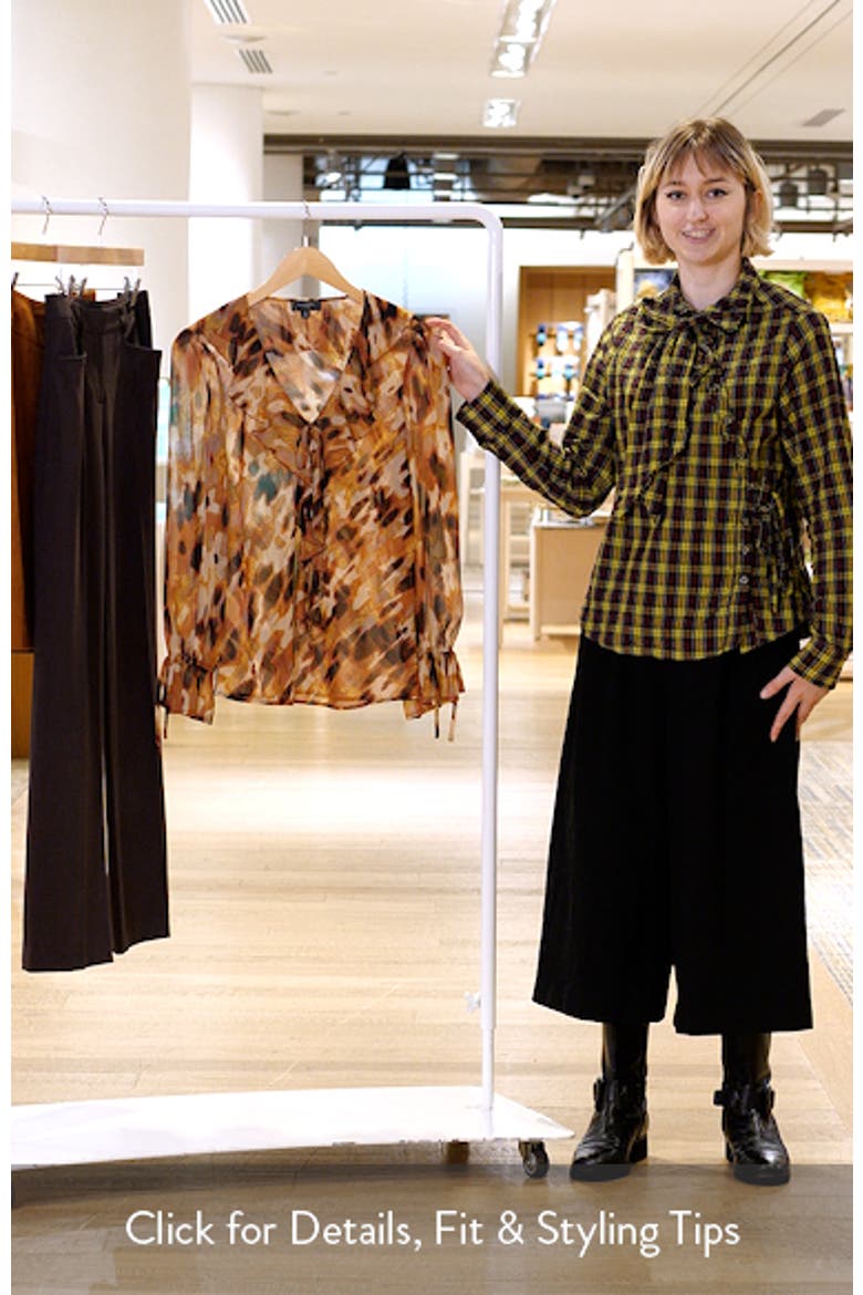 Print Ruffle Balloon Sleeve Top video