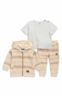 Volcom Shoulder Snap T-Shirt, Zip Hoodie & Joggers Set