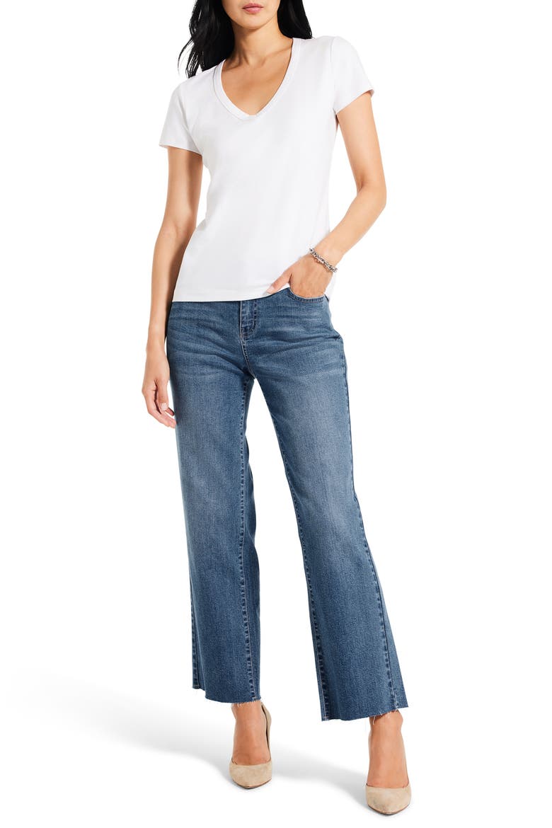 Perfect V-Neck Cotton Blend T-Shirt, Alternate, color, PAPER WHITE
