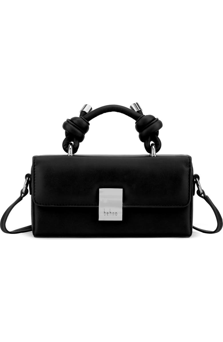 behno Micro Mary Soft Metallic Leather Crossbody Bag, Main, color, Black Nappa