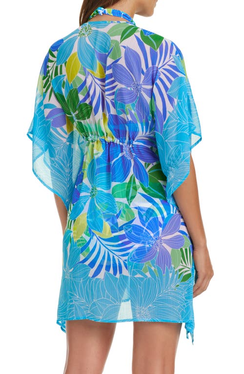 Bleu Rod Beattie Rod Beattie Fresh Takes Floral Chiffon Cover-up Caftan In Cool