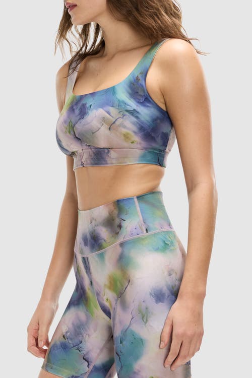 Peloton Cadent Square Neck Longline Bra In Abby L Print