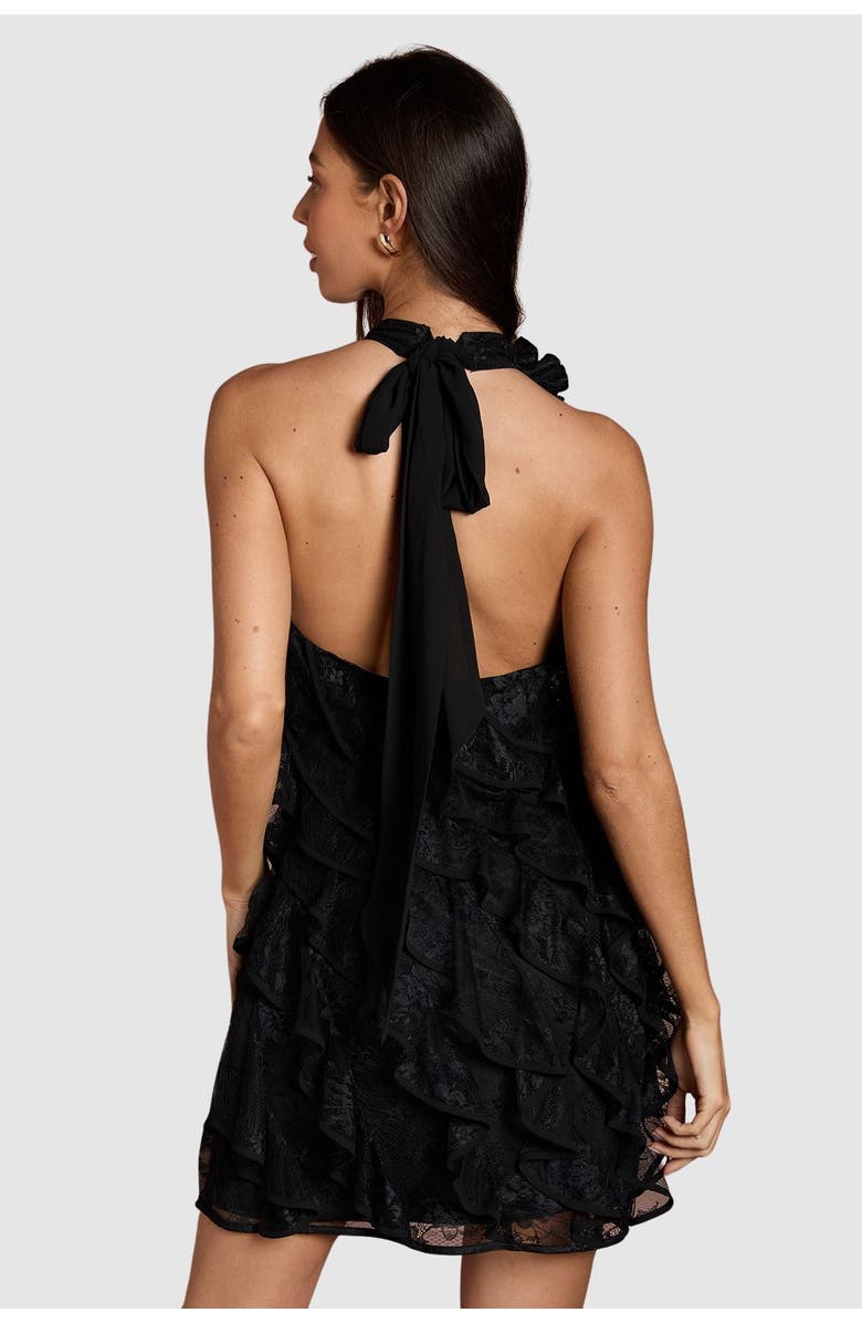 Coast Lace Frill Mini Dress, Alternate, color, Black