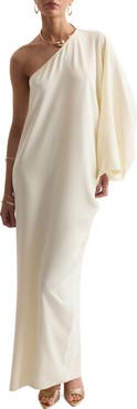 MANGO One-Shoulder Maxi Dress