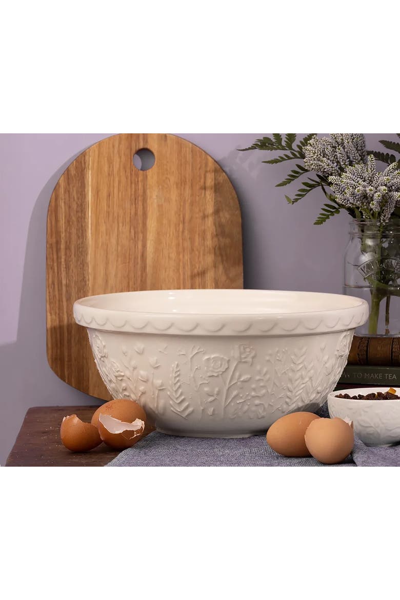 In The Meadow Rose Size 12 Mixing Bowl, 4.25 Quart, Cream, Alternate, color, Cream
