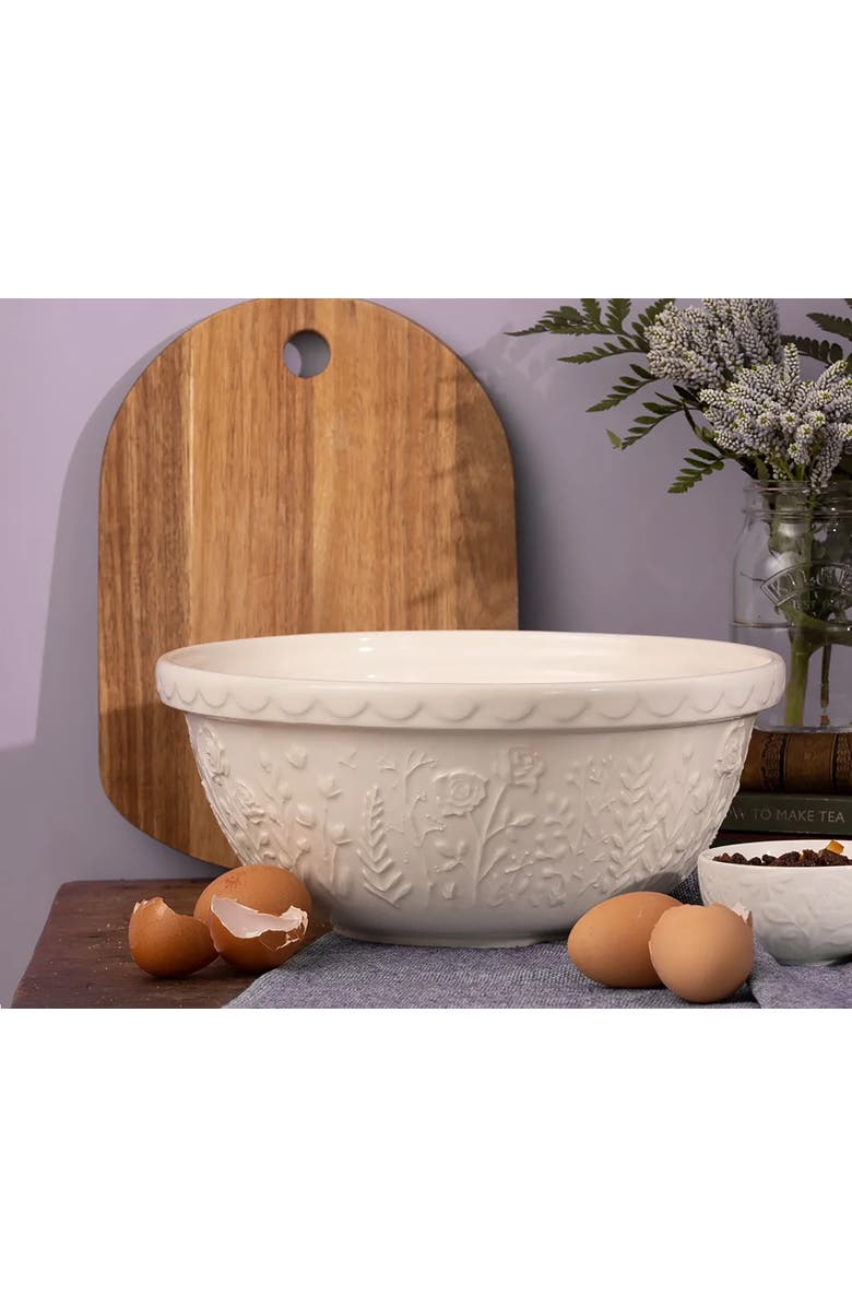 MASON CASH In The Meadow Rose Size 12 Mixing Bowl, 4.25 Quart, Cream, Alternate, color, Cream
