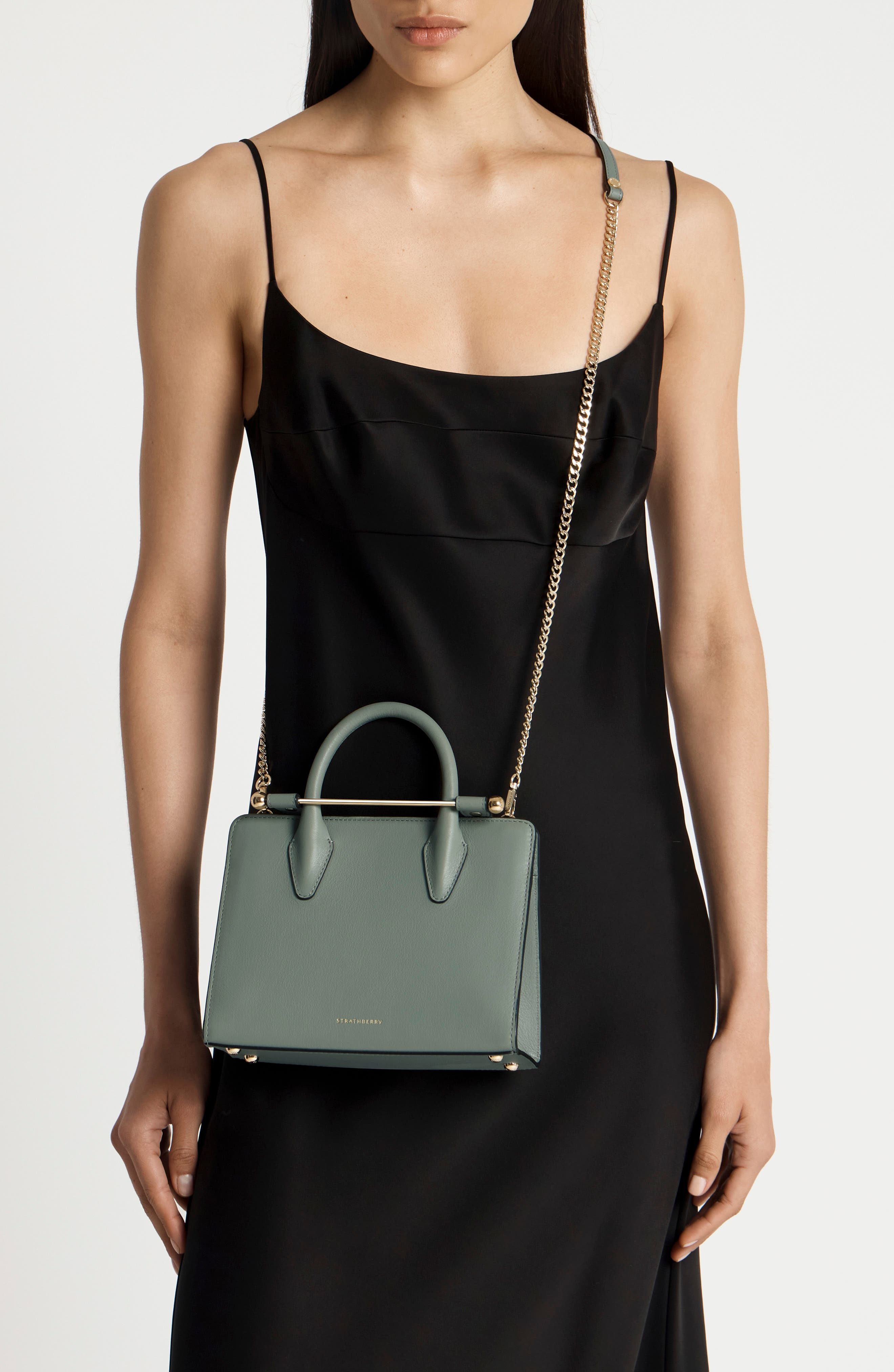 Mini Leather Tote, Alternate, color, LIBRARY GREEN