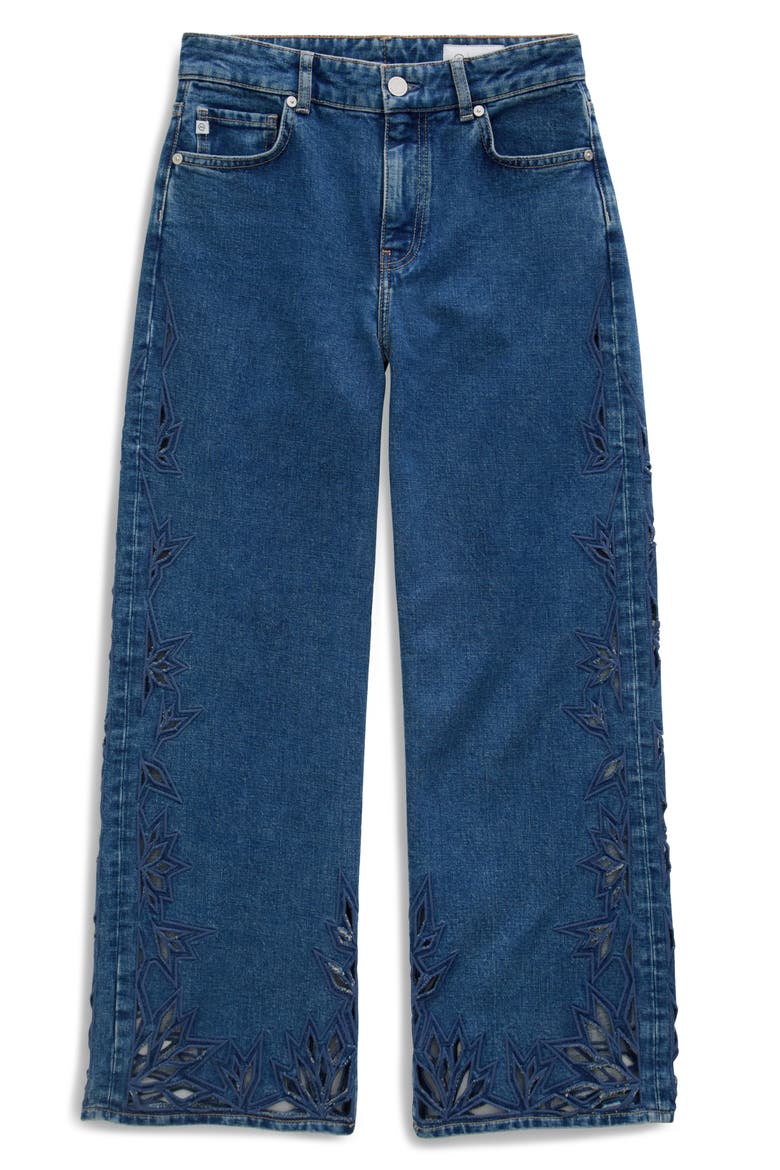Saige Wide Leg Crop Jeans, Alternate, color, MALBEC