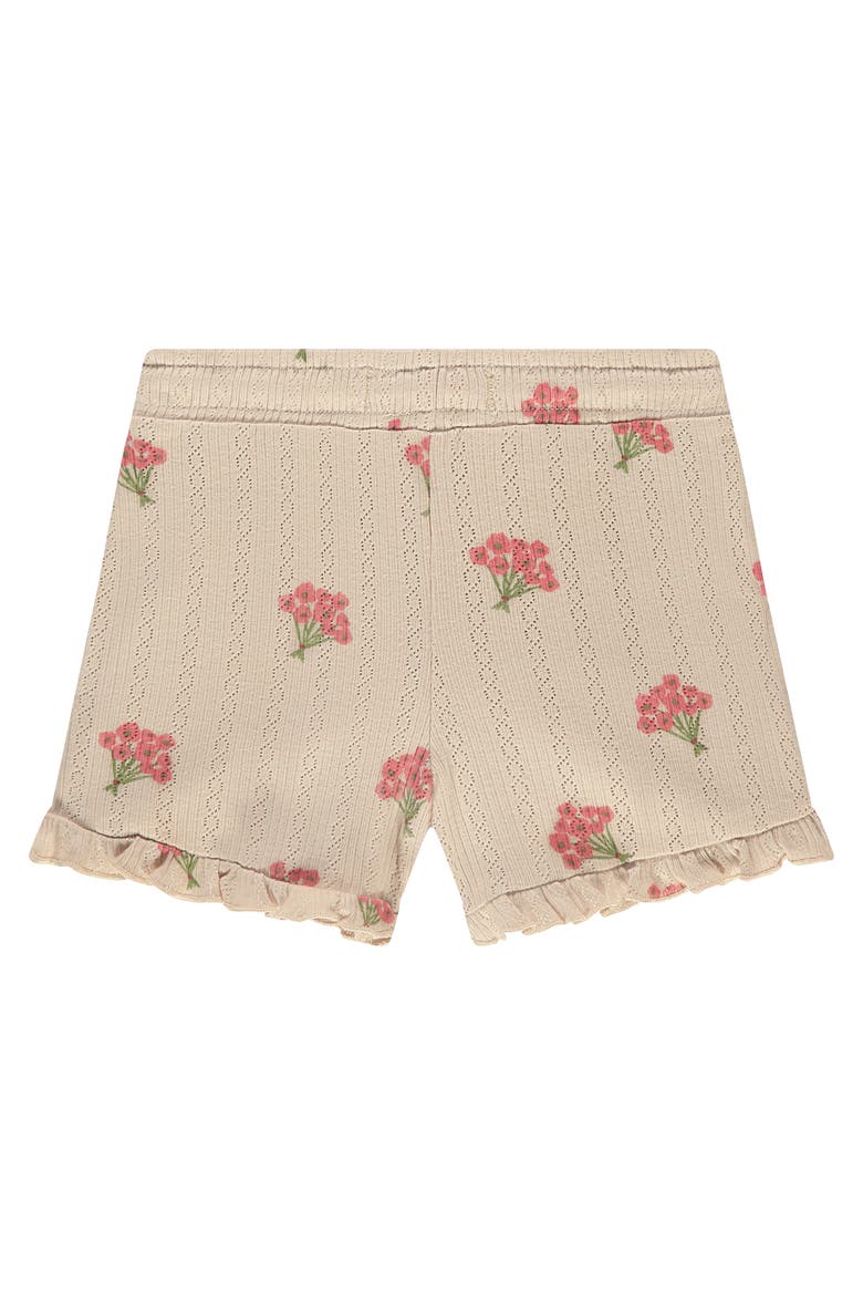 Floral Print Pointelle Short, Alternate, color, Beige