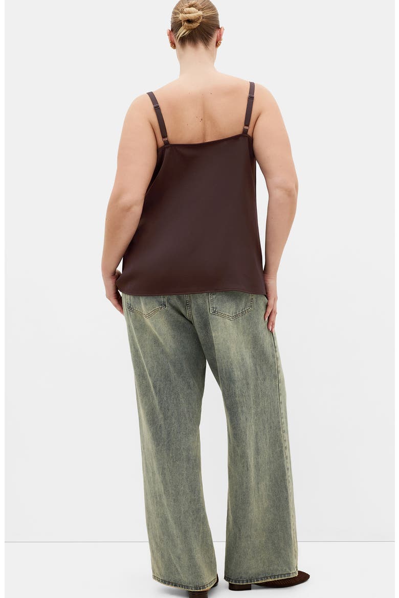 Cowl Neck Satin Camisole, Alternate, color, CHOCOLATE