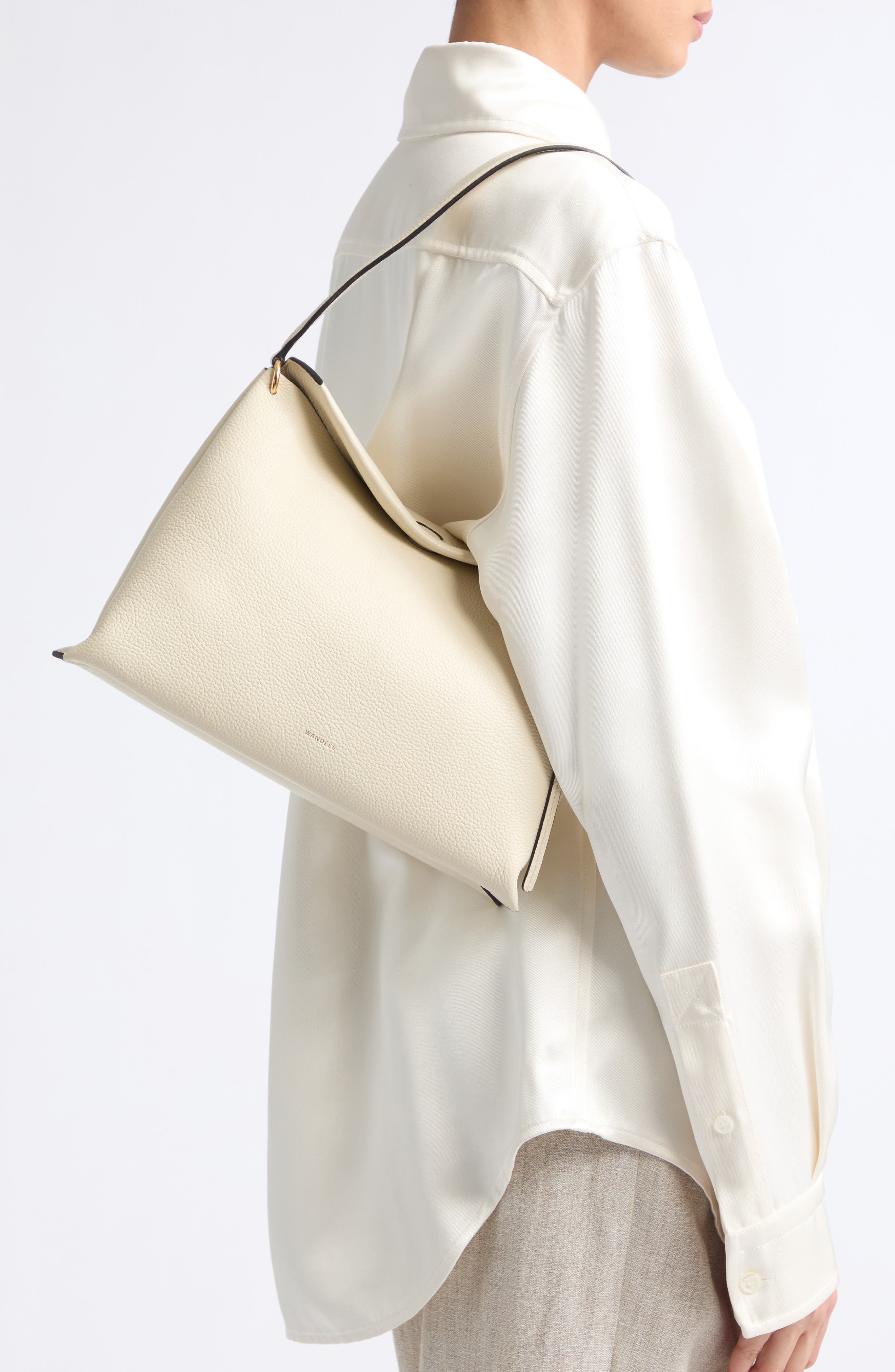 Small Penelope Leather Tote, Alternate, color, WHITE CRUST