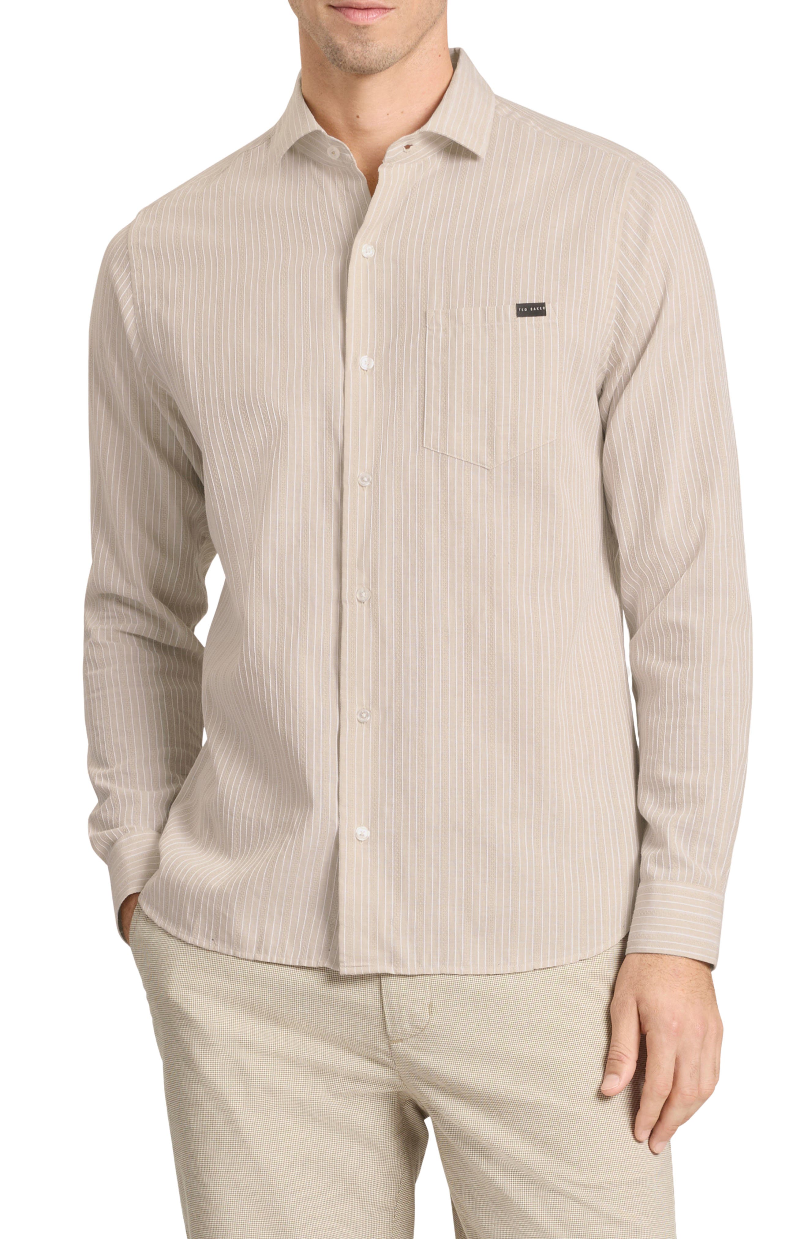 Ted Baker Stripe Long Sleeve Button-Up Shirt