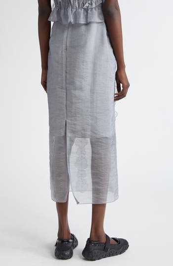 CECILIE BAHNSEN フローラル Aラインスカート Olympia Skirt OLYMPIA | SKIRT MAGNOLIA EMBROIDERY BLACK