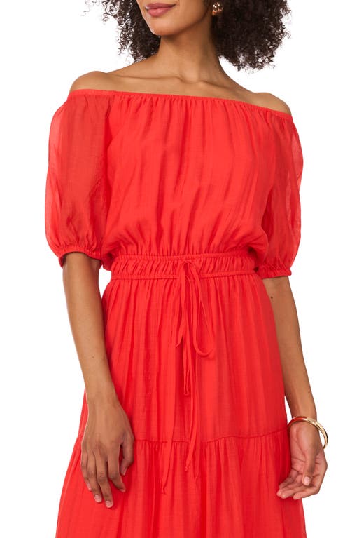 Vince Camuto Off The Shoulder Tiered Maxi Dress In Cayenne