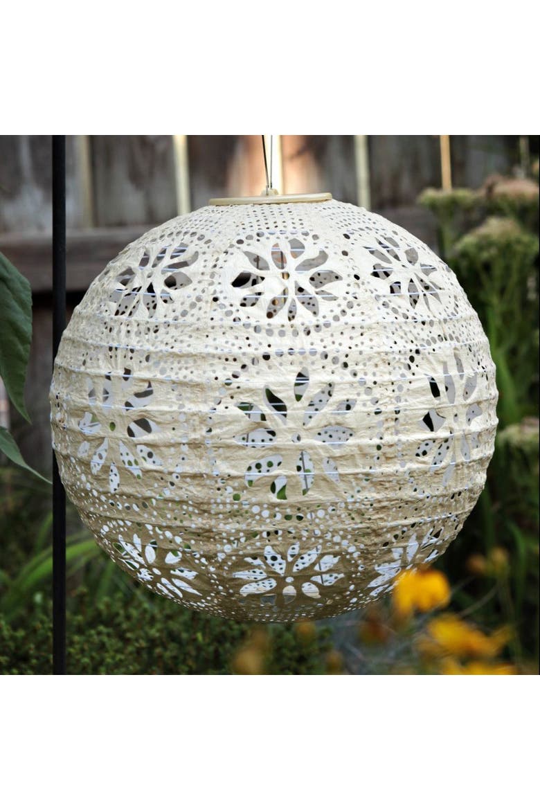 Soji Stella - Boho Globe Solar Lantern, Alternate, color, Pearl