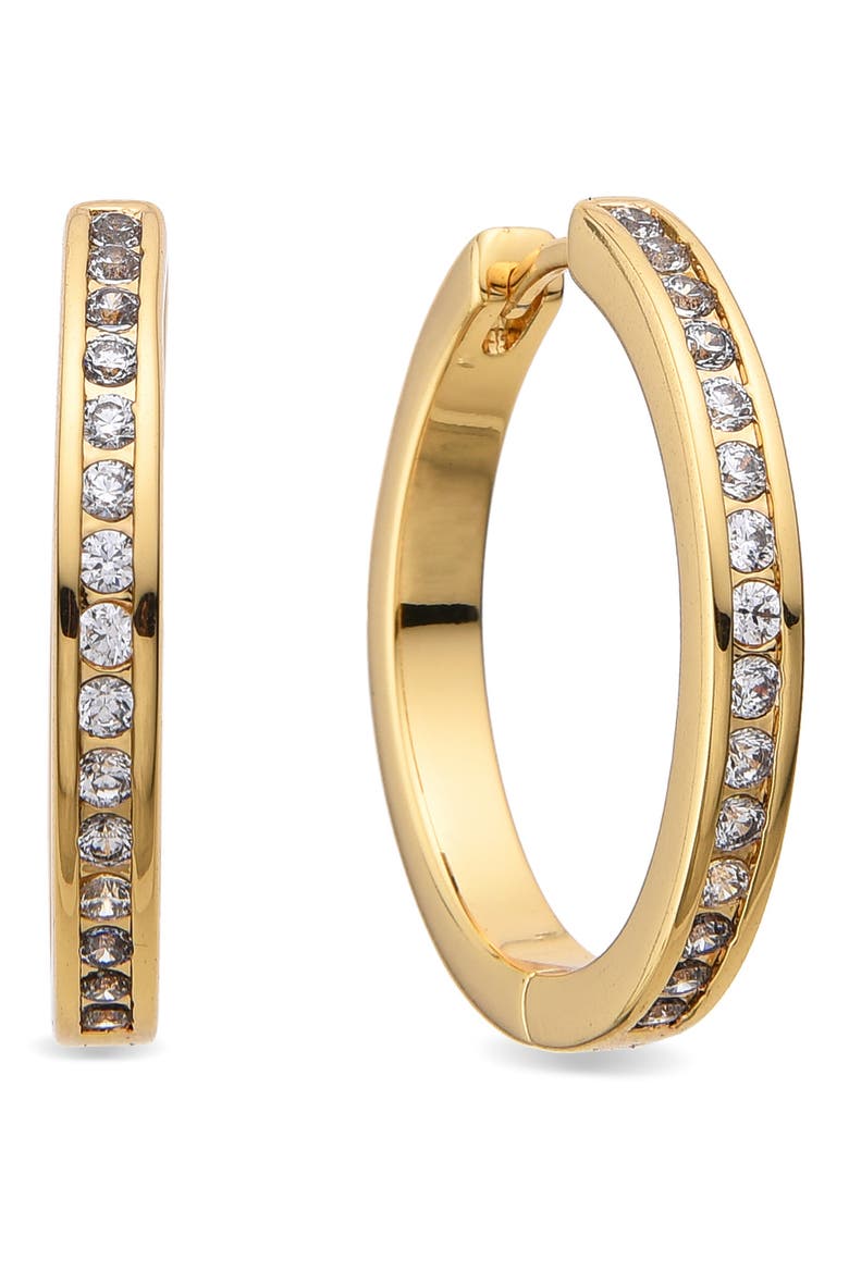 Marie CZ Hoop Earrings, Main, color, GOLD