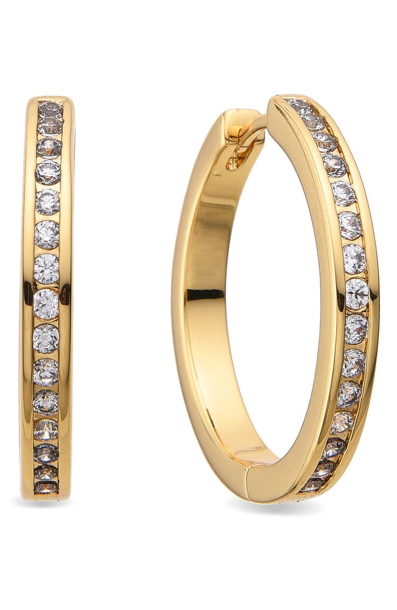 EYE CANDY LOS ANGELES Marie CZ Hoop Earrings, Main, color, Gold