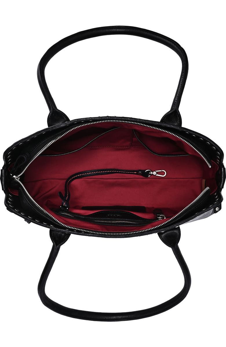 OLD TREND Soul Genuine Leather Studded Structured Shoulder Bag, Alternate, color, Black