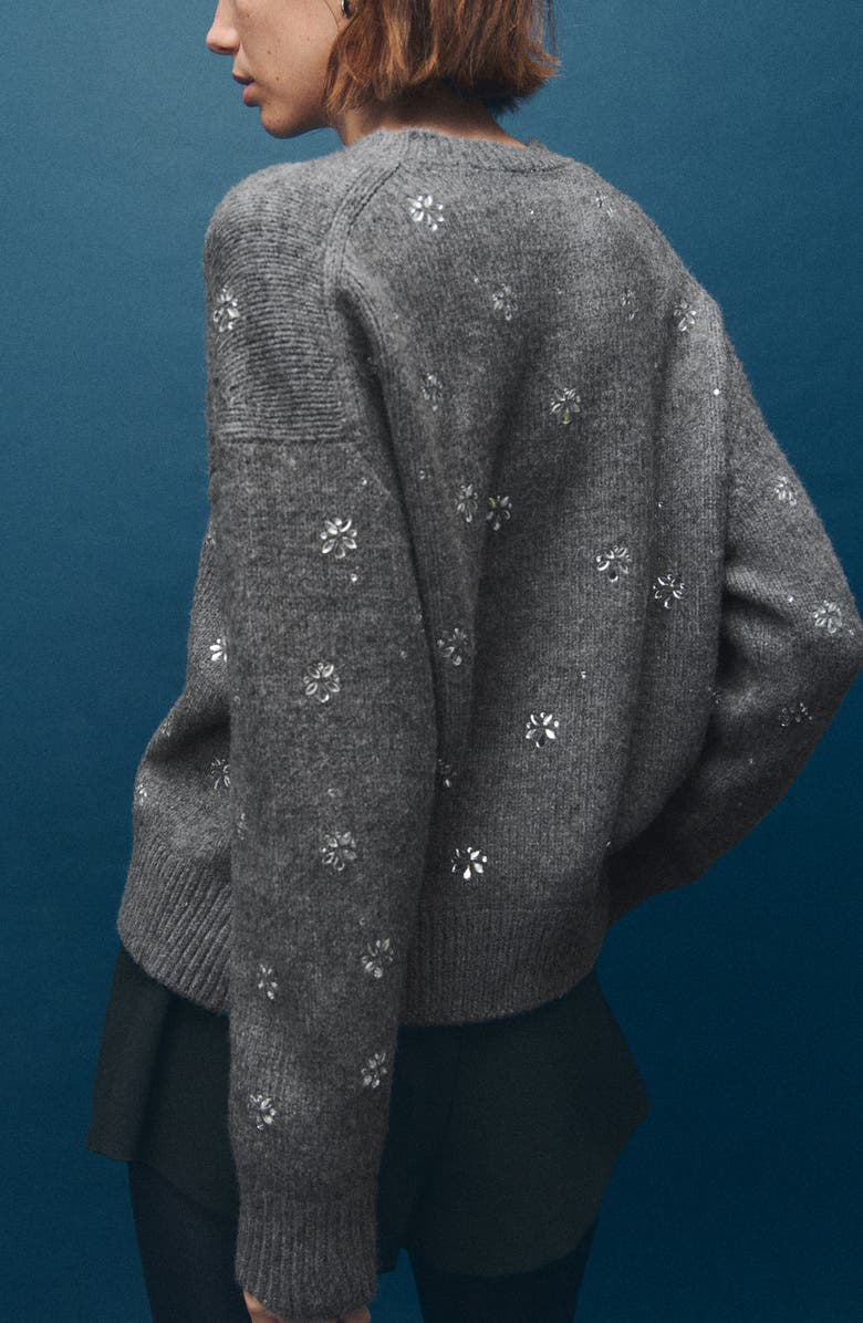 MANGO Embellished Crewneck Sweater, Alternate, color, 