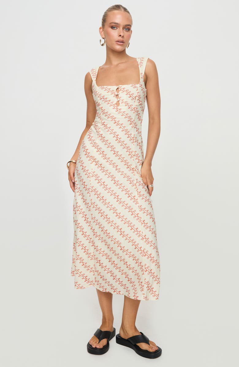 Princess Polly Chosen Girl Linen Blend Maxi Dress, Alternate, color, 