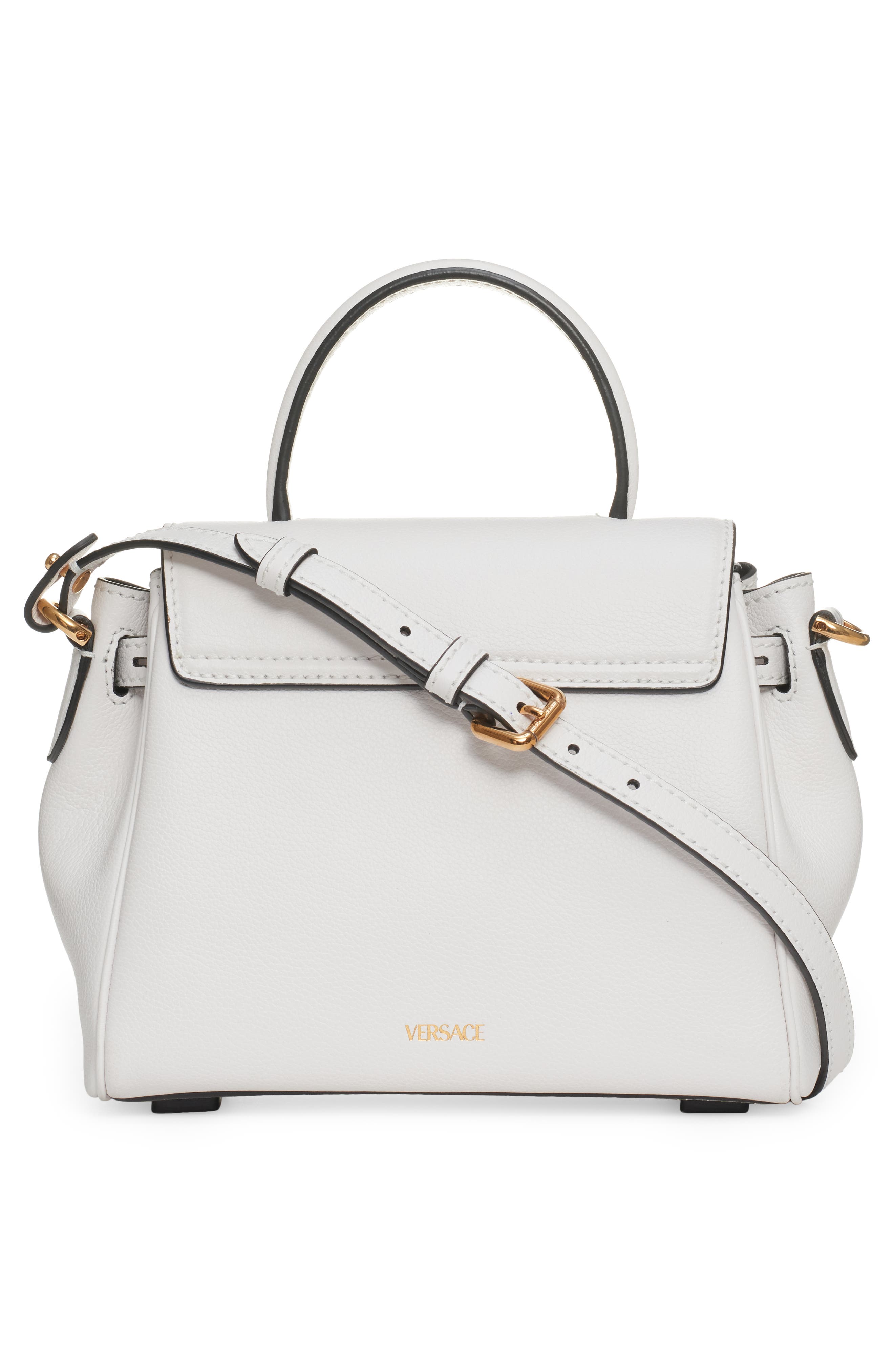 Small La Medusa Handbag, Alternate, color, OPTICAL WHITE-VERSACE GOLD