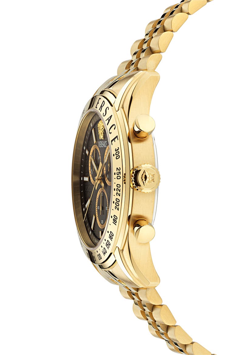 Master Chronograph Bracelet Watch, 44mm, Alternate, color, IP YELLOW GOLD