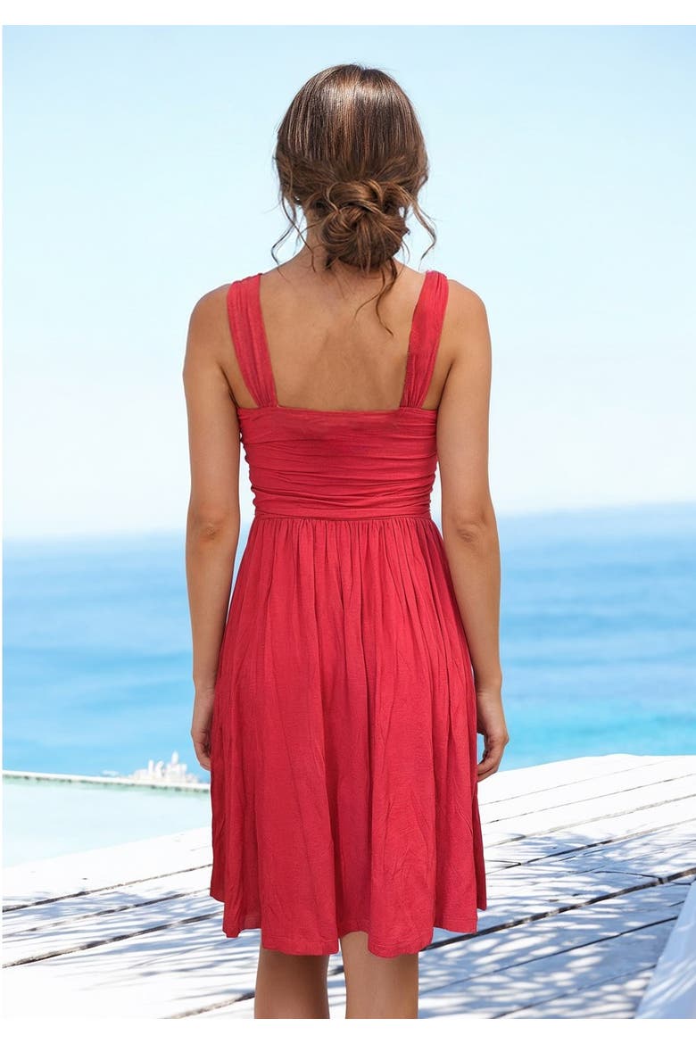 Sleeveless Built In Bra Dress, Alternate, color, Red