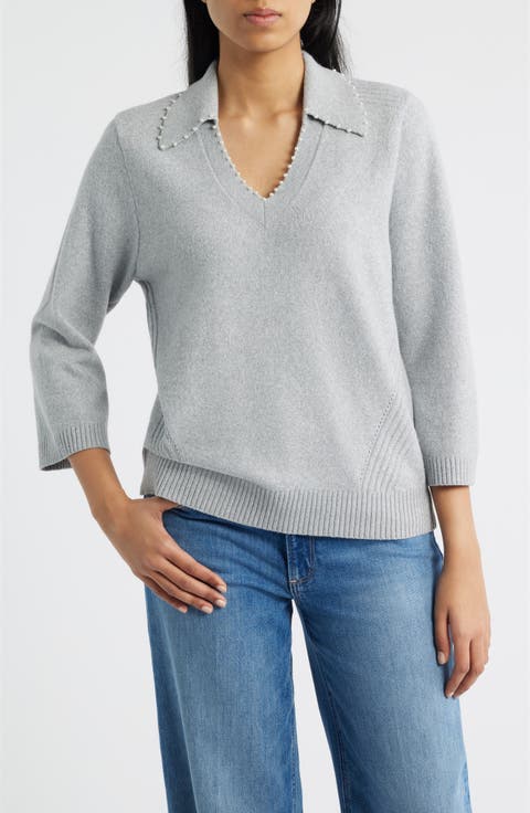 Bead Trim Sweater