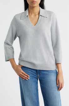 Wit & Wisdom Bead Trim Sweater
