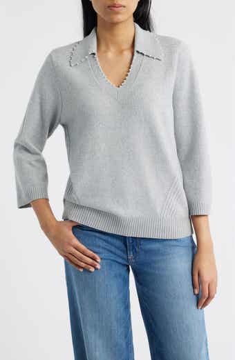 Wit & Wisdom Bead Trim Sweater